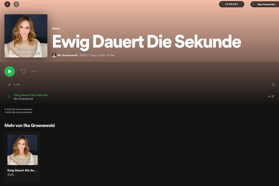 ewig dauert die sekunde auf spotify